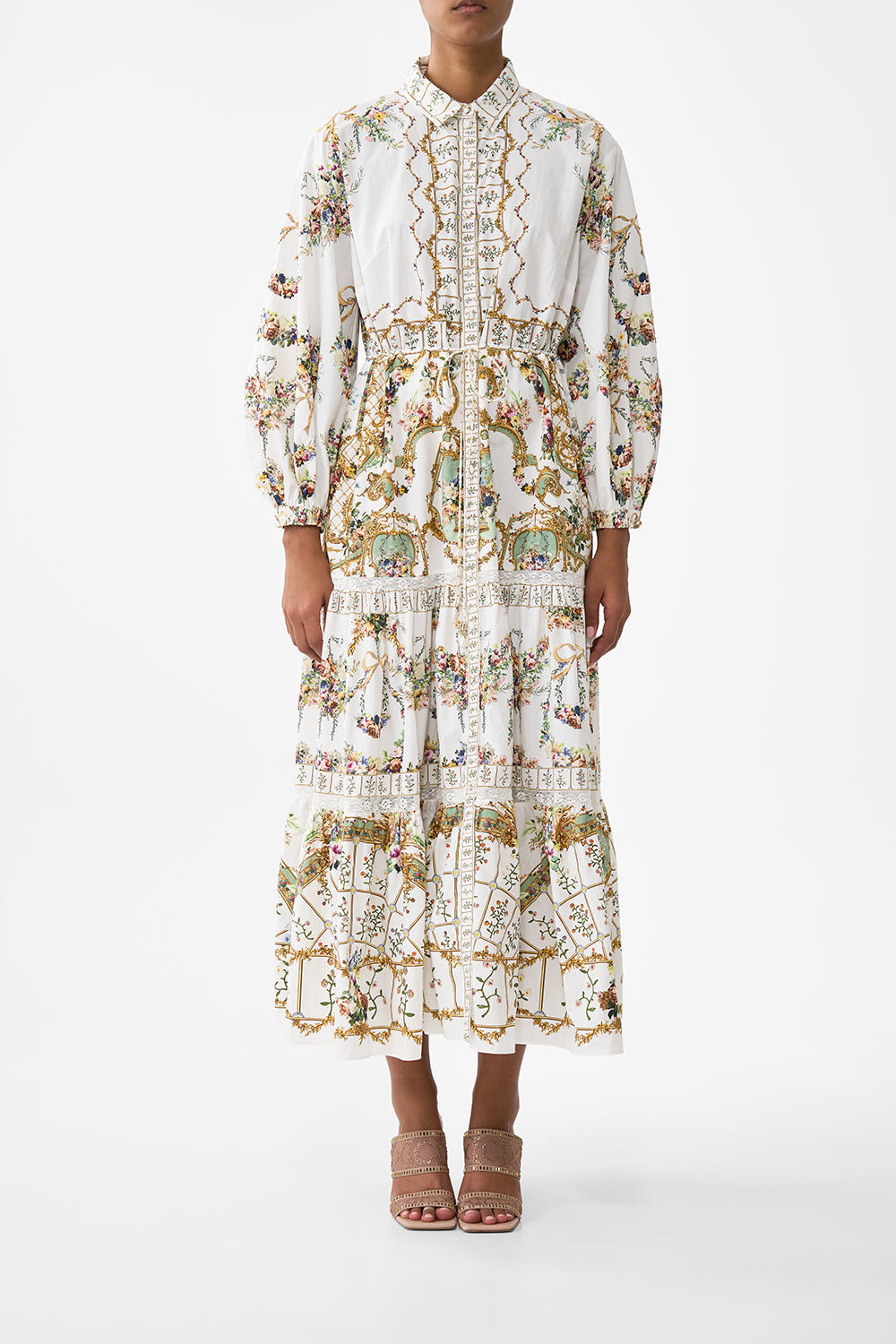TIERED LONG SHIRT DRESS - 2