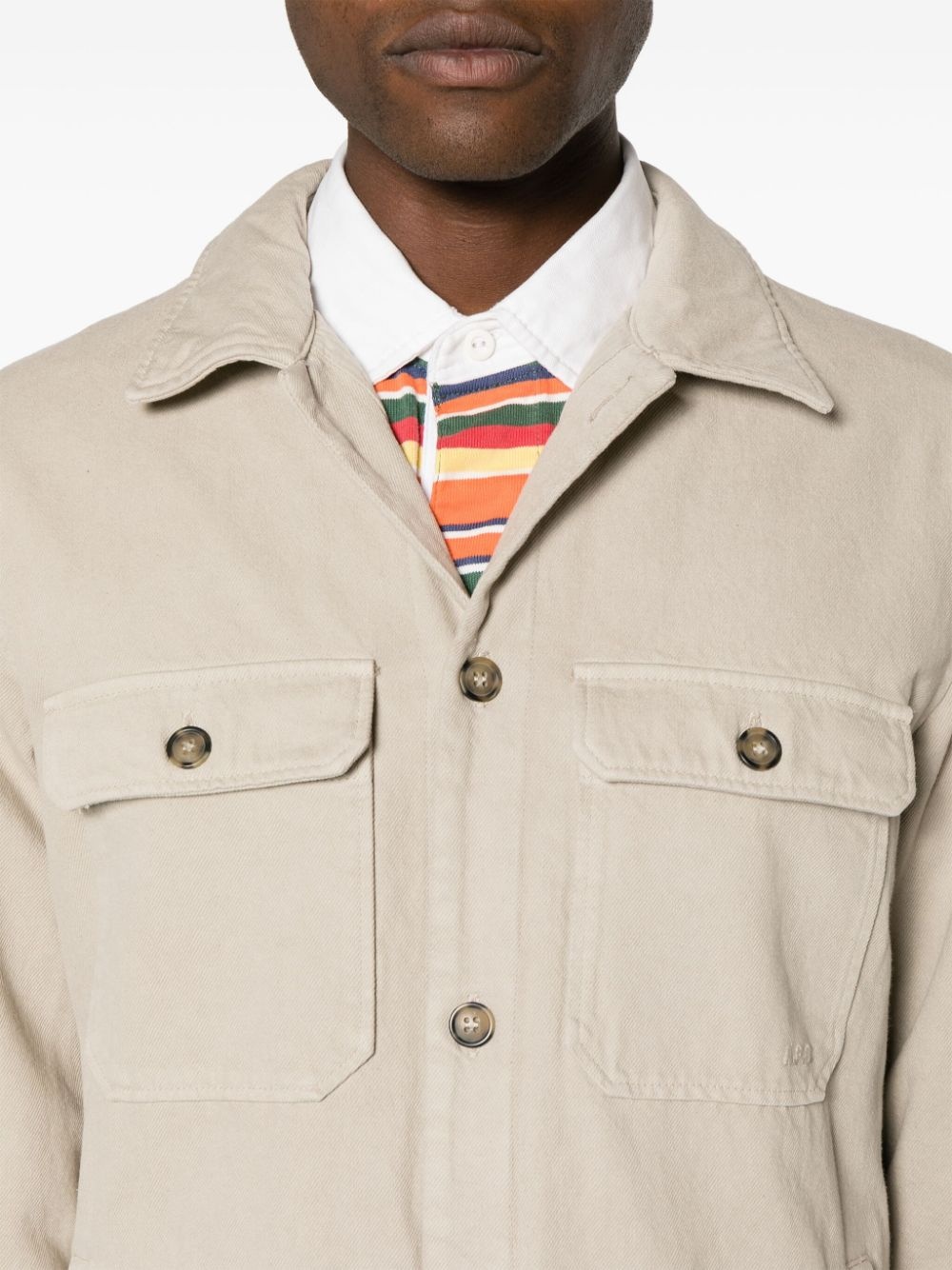 padded cotton shirt jacket - 5