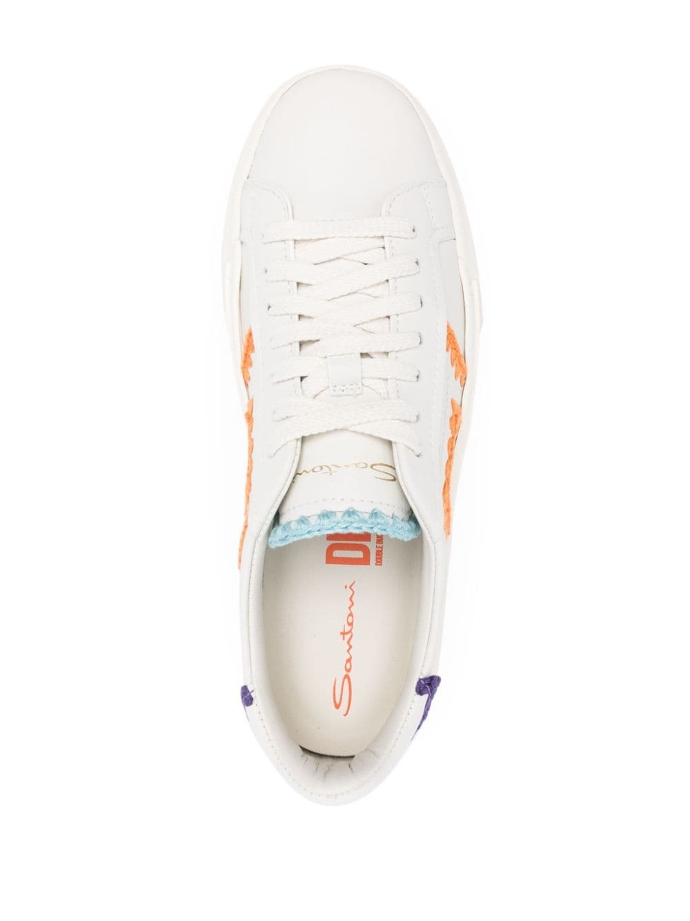 contrast-trim leather sneakers - 4