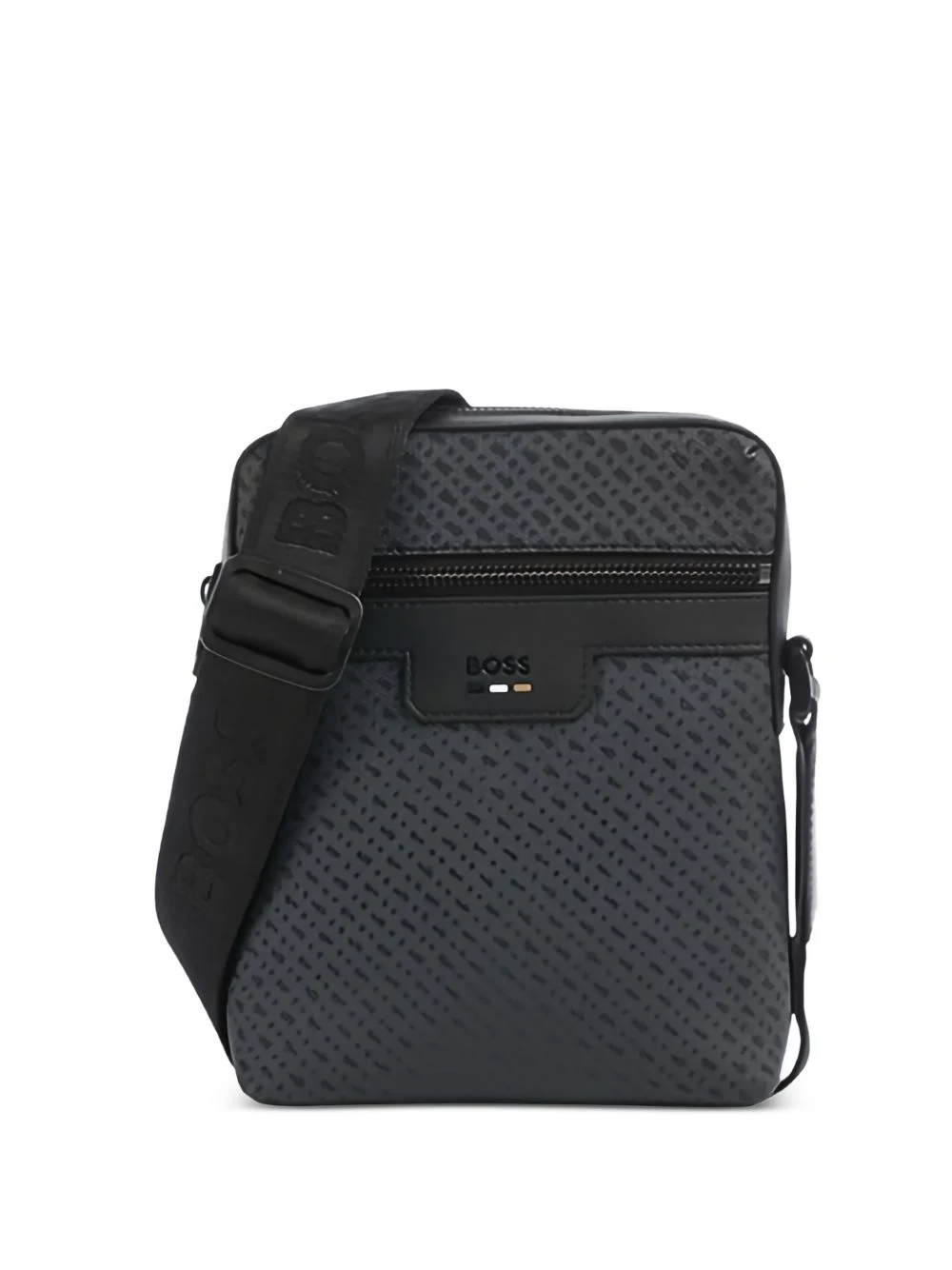 monogram-pattern zip-fastening messenger bag - 1