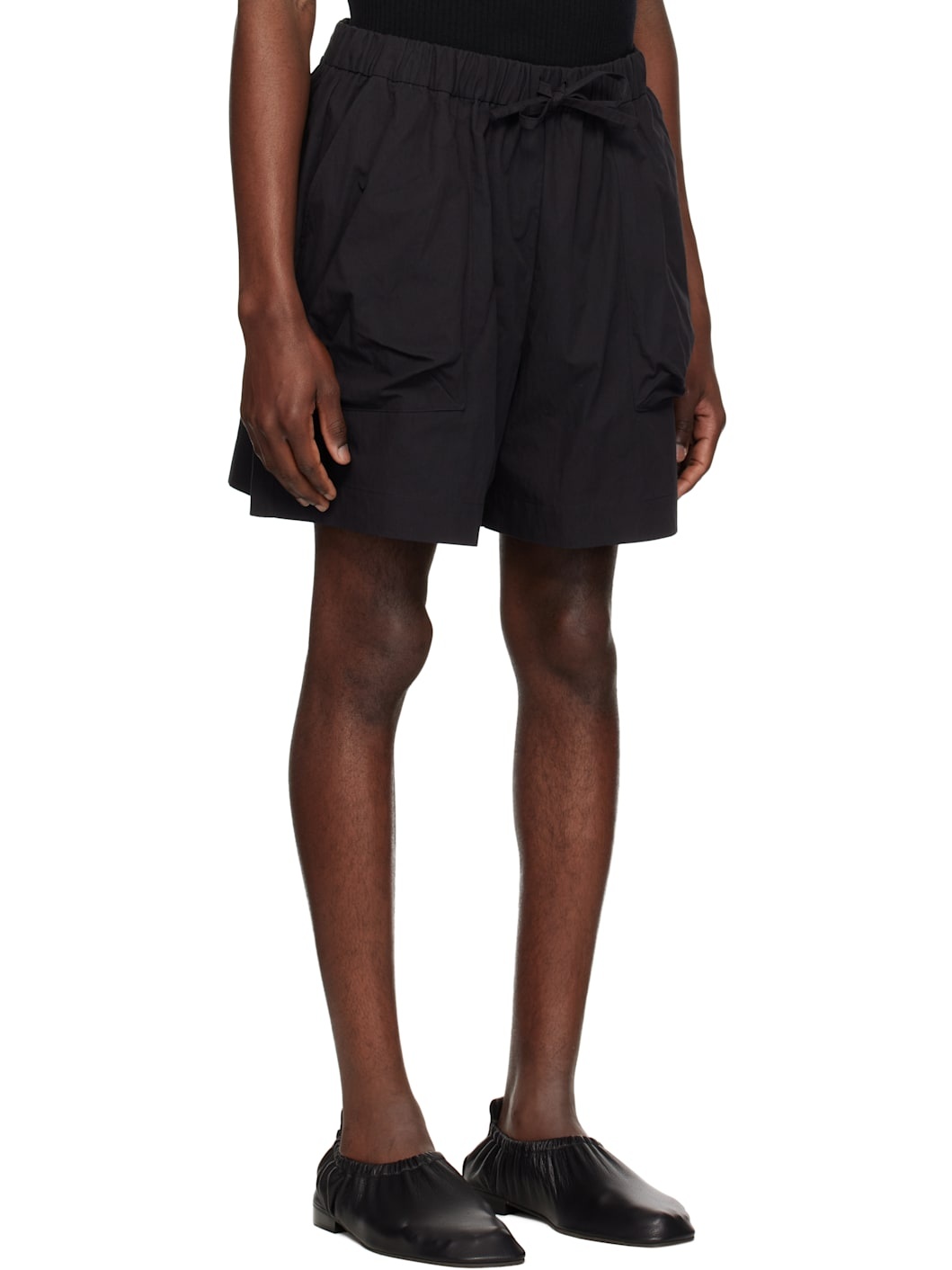 Black Cargo Pocket Shorts - 2