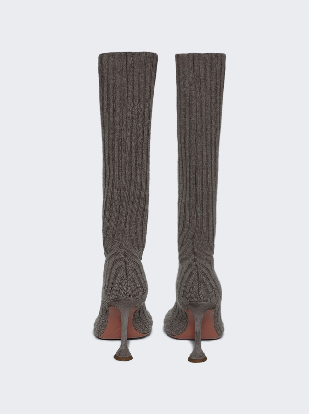 Veneda Stretch Boot Taupe Fuzzy Ribbed Knit - 2