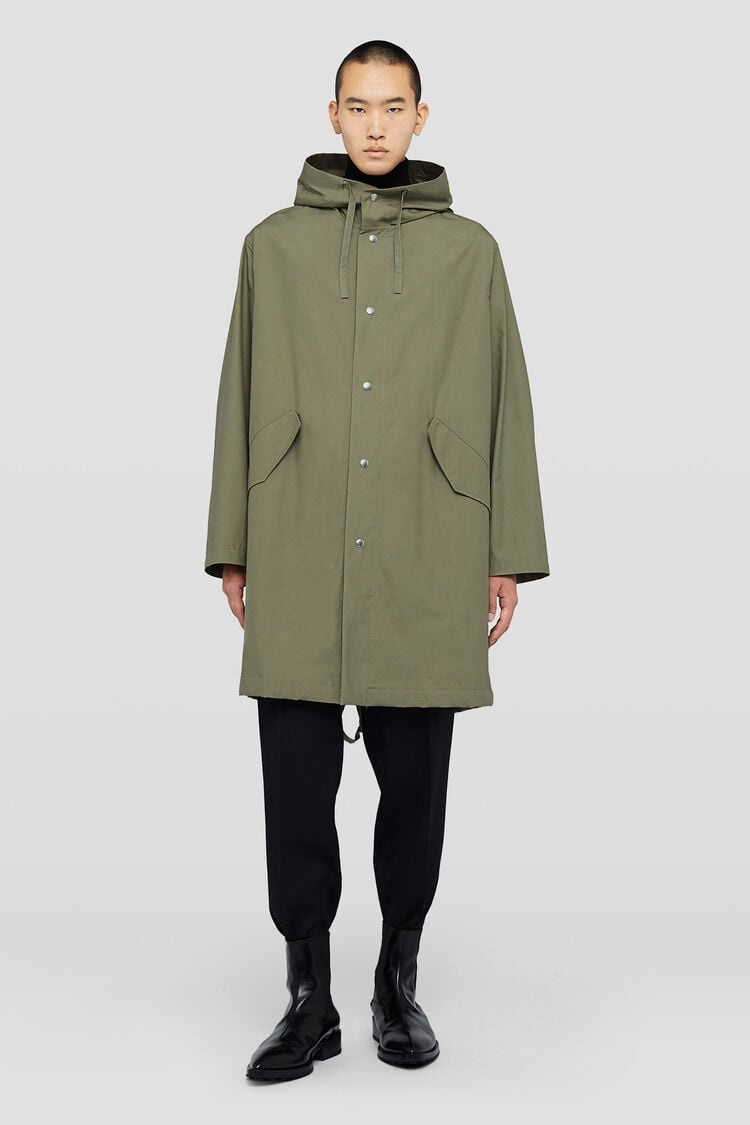 パーカー・フーディ Jil Sander FW24 PARKA WITH LOGO (J23AA0008_J45026001) Jil Sander Logo Parka Coat | Black | FARFETCH