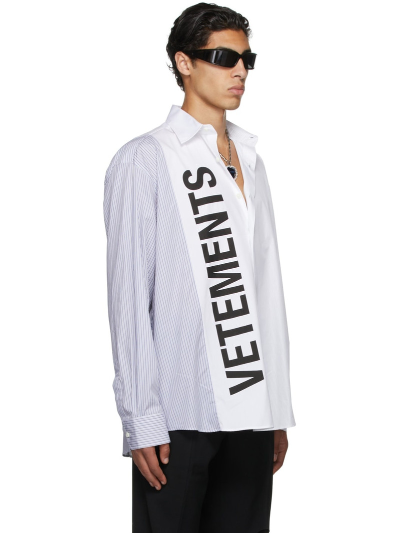 VETEMENTS White Cut Up Logo Shirt outlook