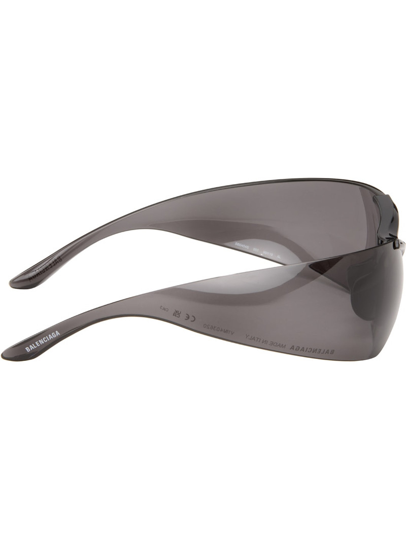BALENCIAGA Black Afterhour Oval Sunglasses outlook