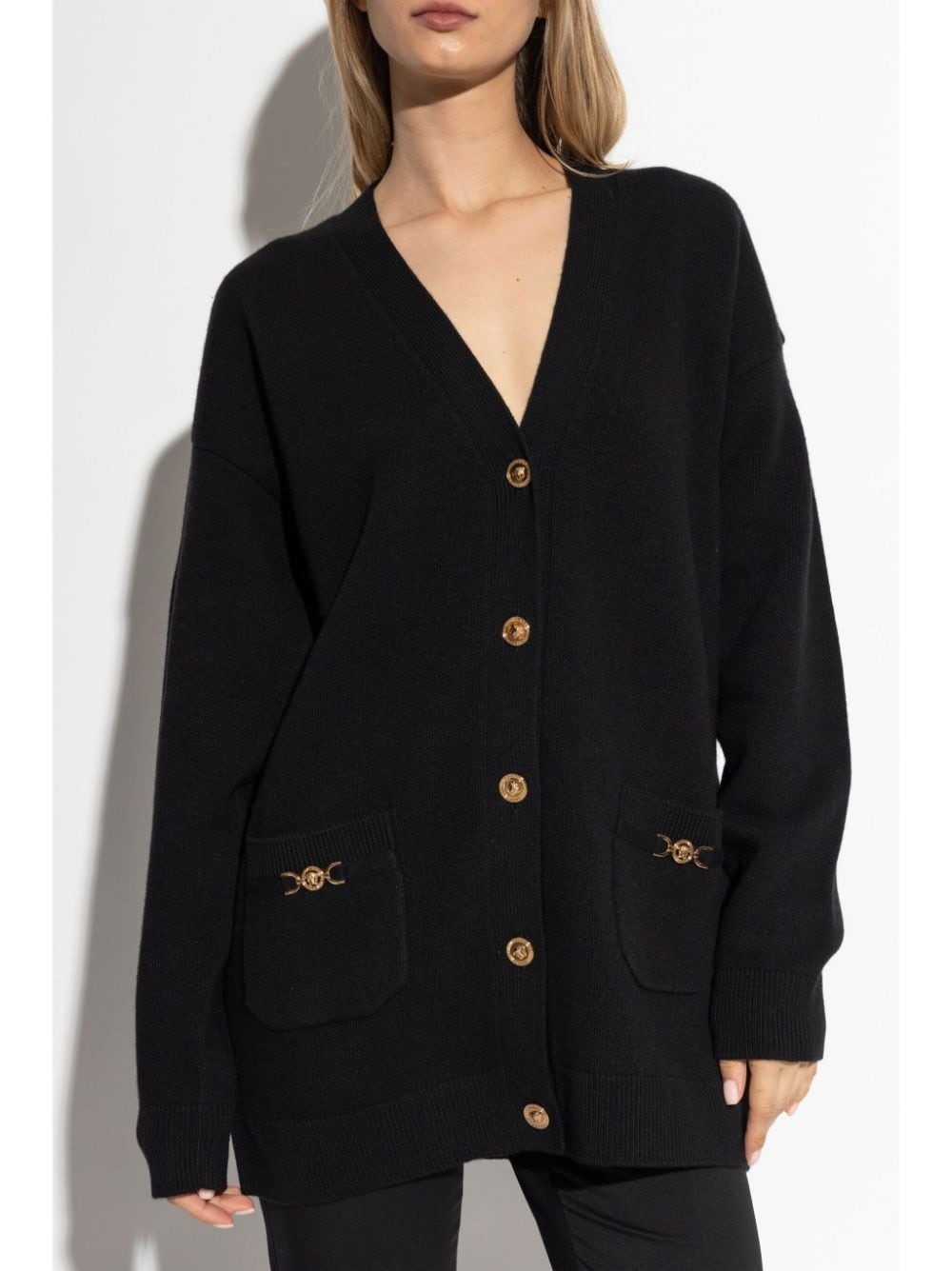 Medusa-button cardigan - 3