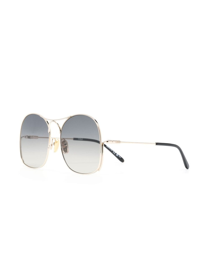 Chloé logo-engraved oversized-frame sunglasses outlook