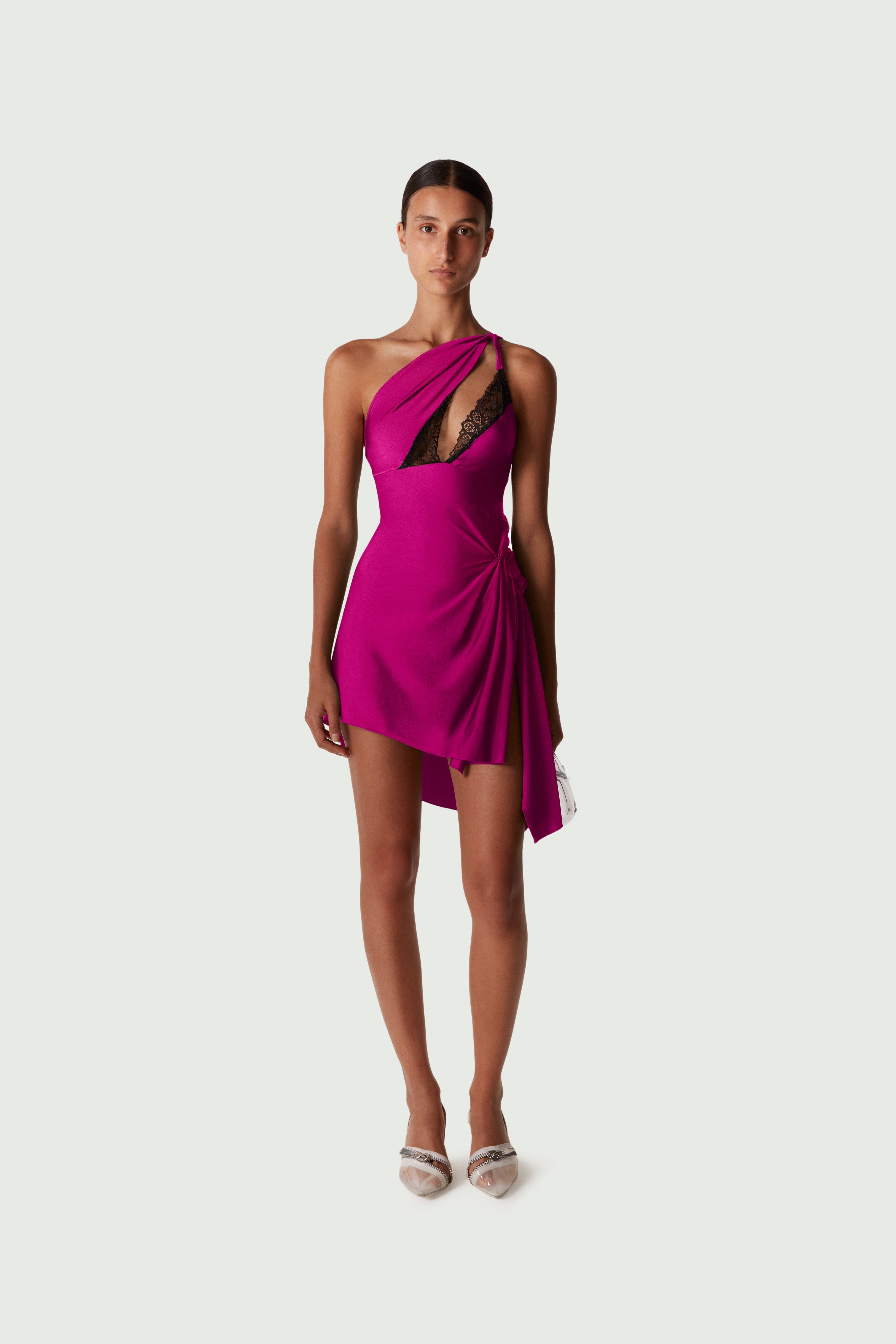 Coperni Purple Draped Minidress