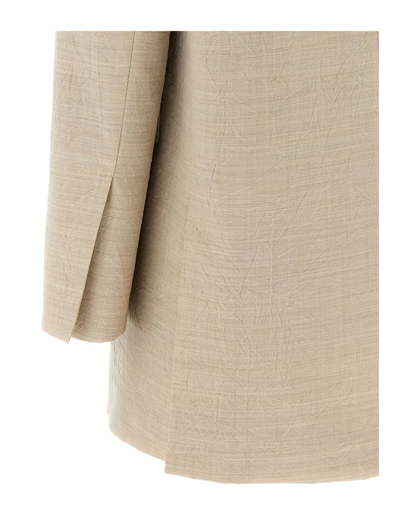 'acacia' Beige Virgin Wool Jacket - 4
