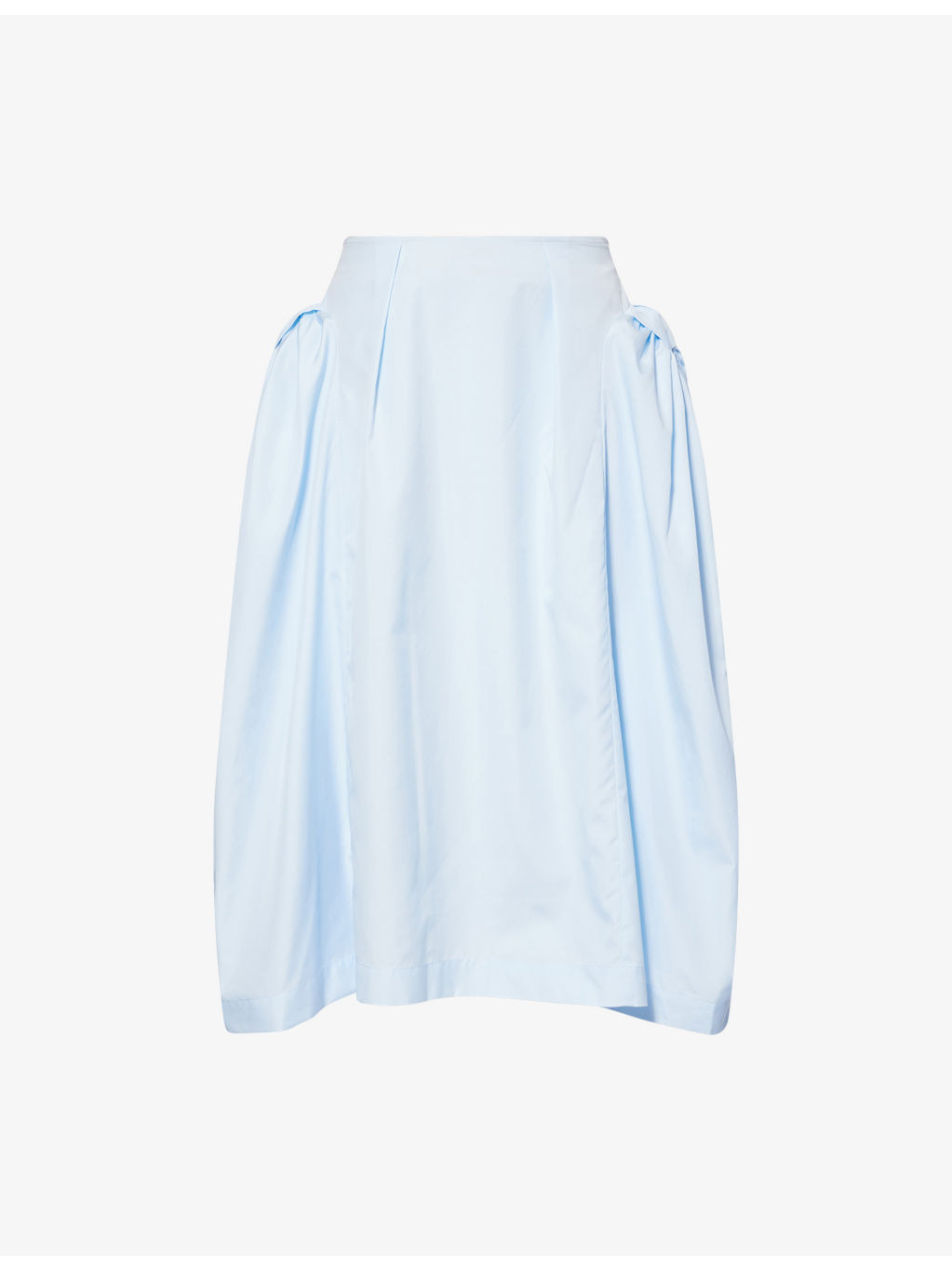 Bow Hip Flared Cotton-Poplin Midi Skirt - 1