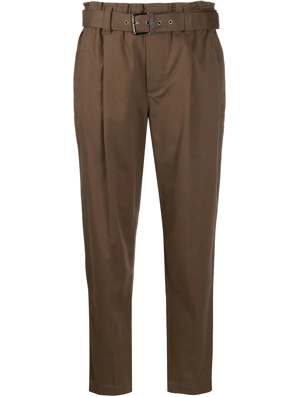 belted straight-leg trousers - 1