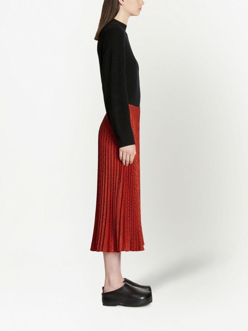 pleated crepe midi skirt - 3