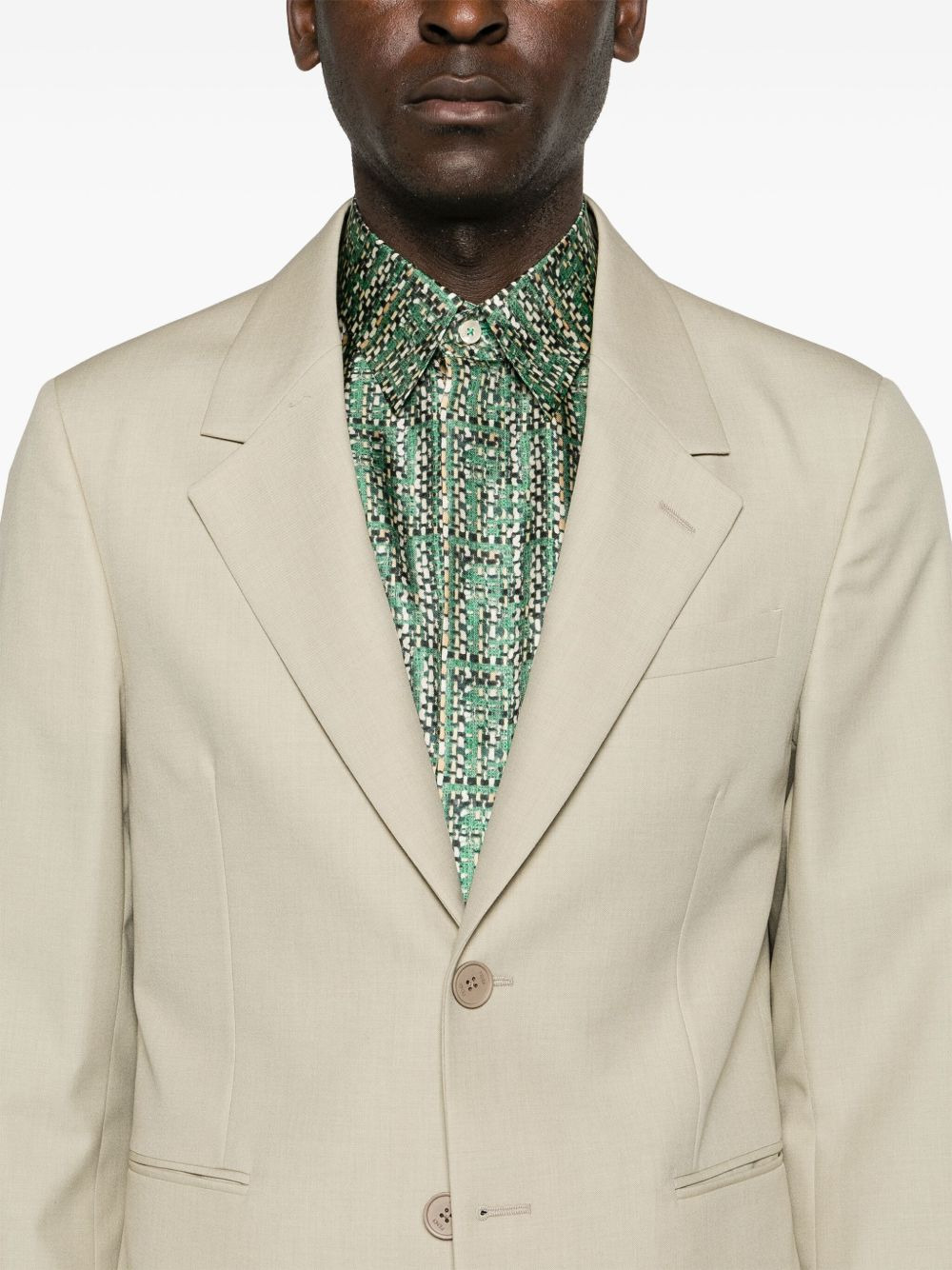 single-breasted virgin wool blazer - 5