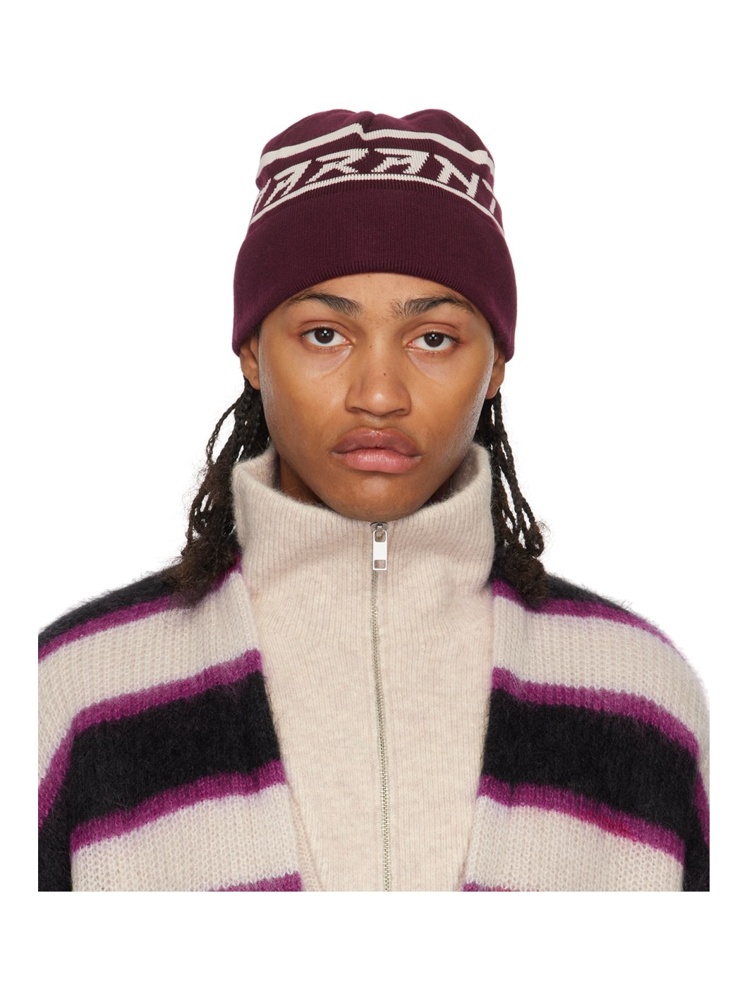 Burgundy Cliff Beanie - 1