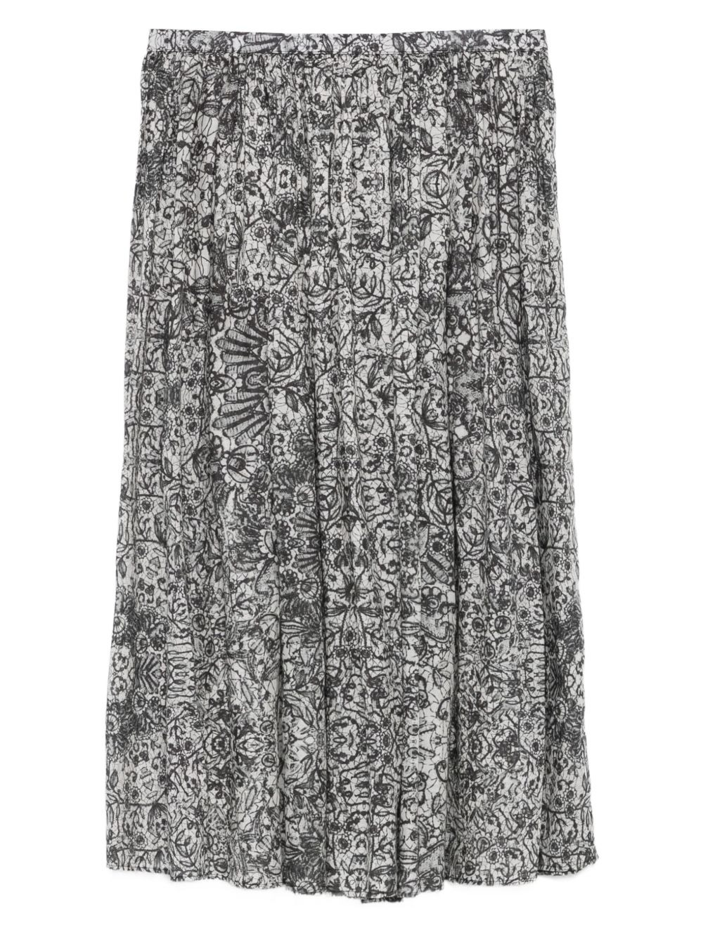 pleated floral-print skirt - 2
