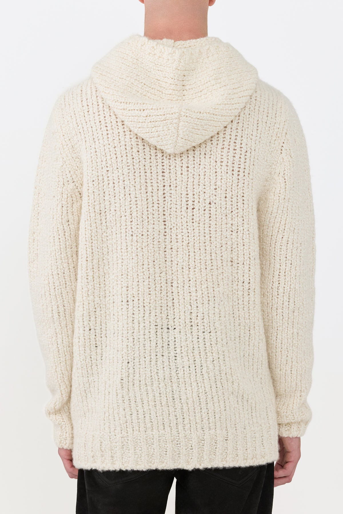 Aditi Knit Hoodie in Ivory Cashmere Boucle - 5
