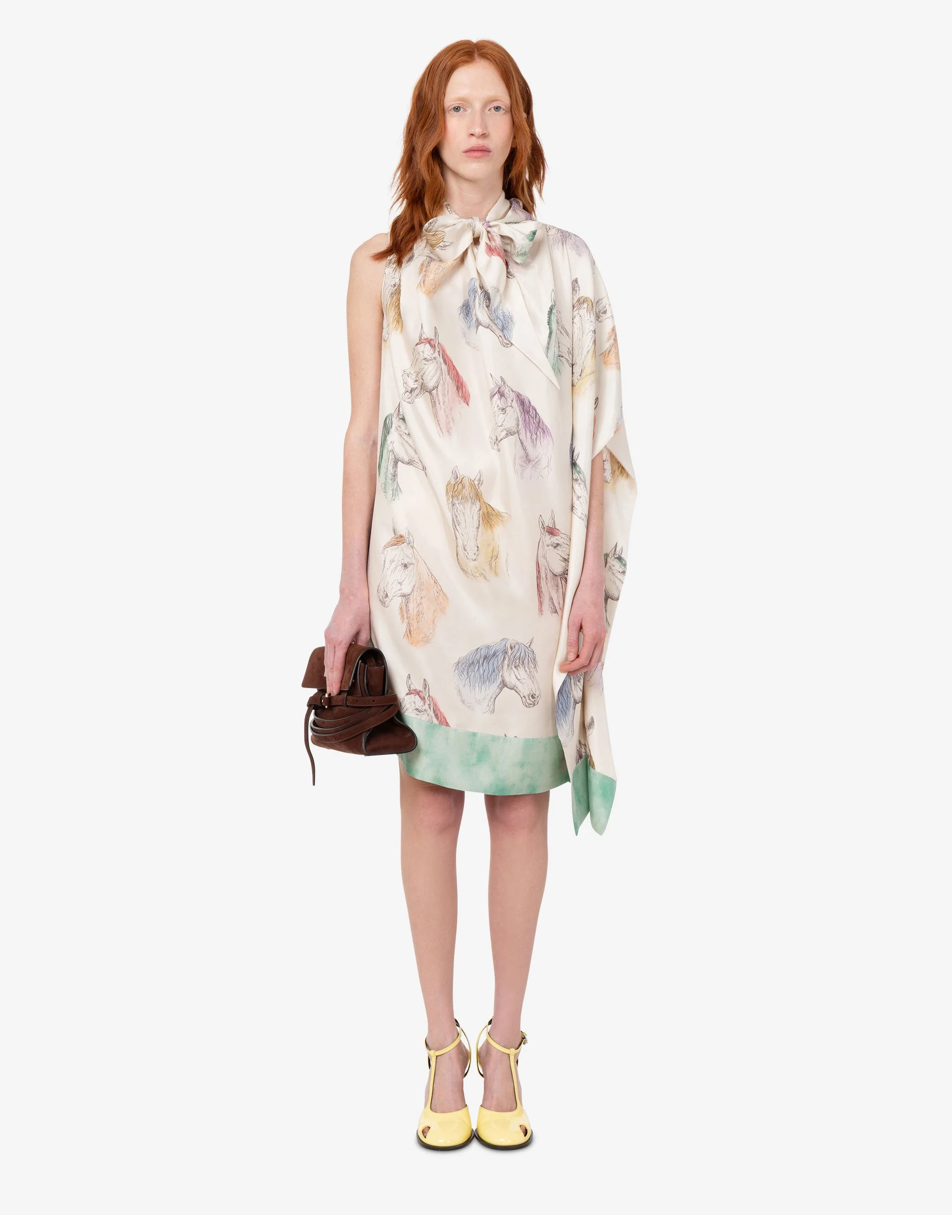 PRINTED SILK TWILL DRESS - 1
