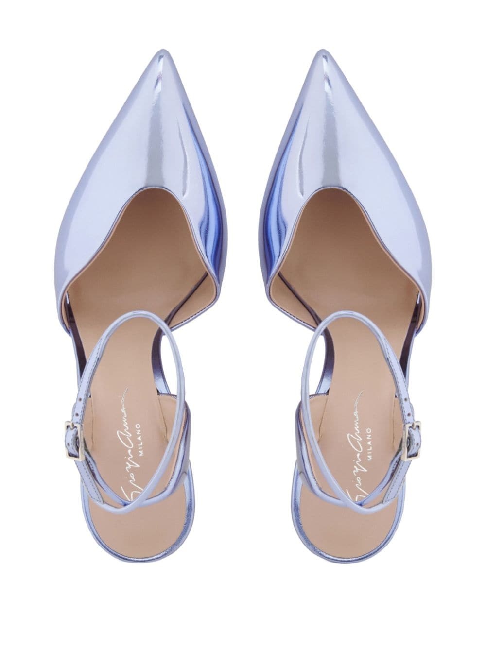 metallic-finish leather pumps - 4