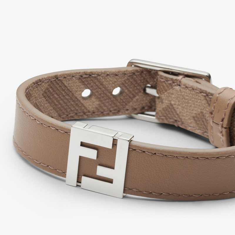 FF Bracelet Beige FF Canvas and beige leather bracelet 3