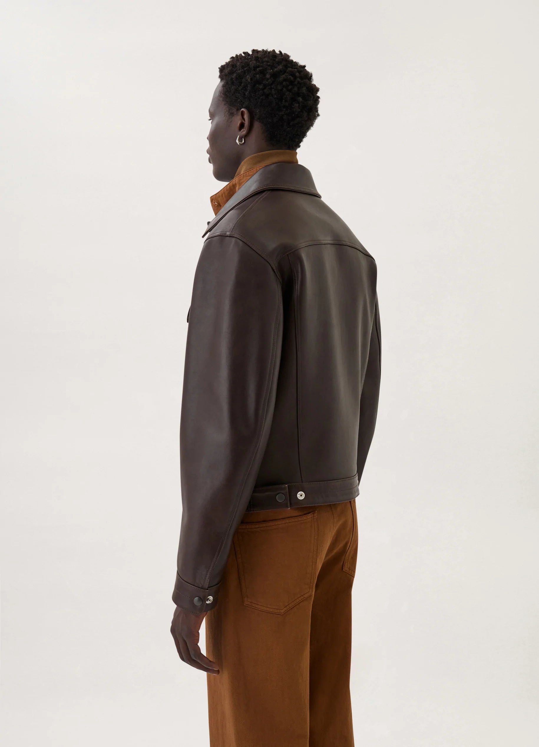 LEMAIRE │ LEATHER TRUCKER JACKET Lemaire - Trucker Jacket in Dark Chocolate – Stoy