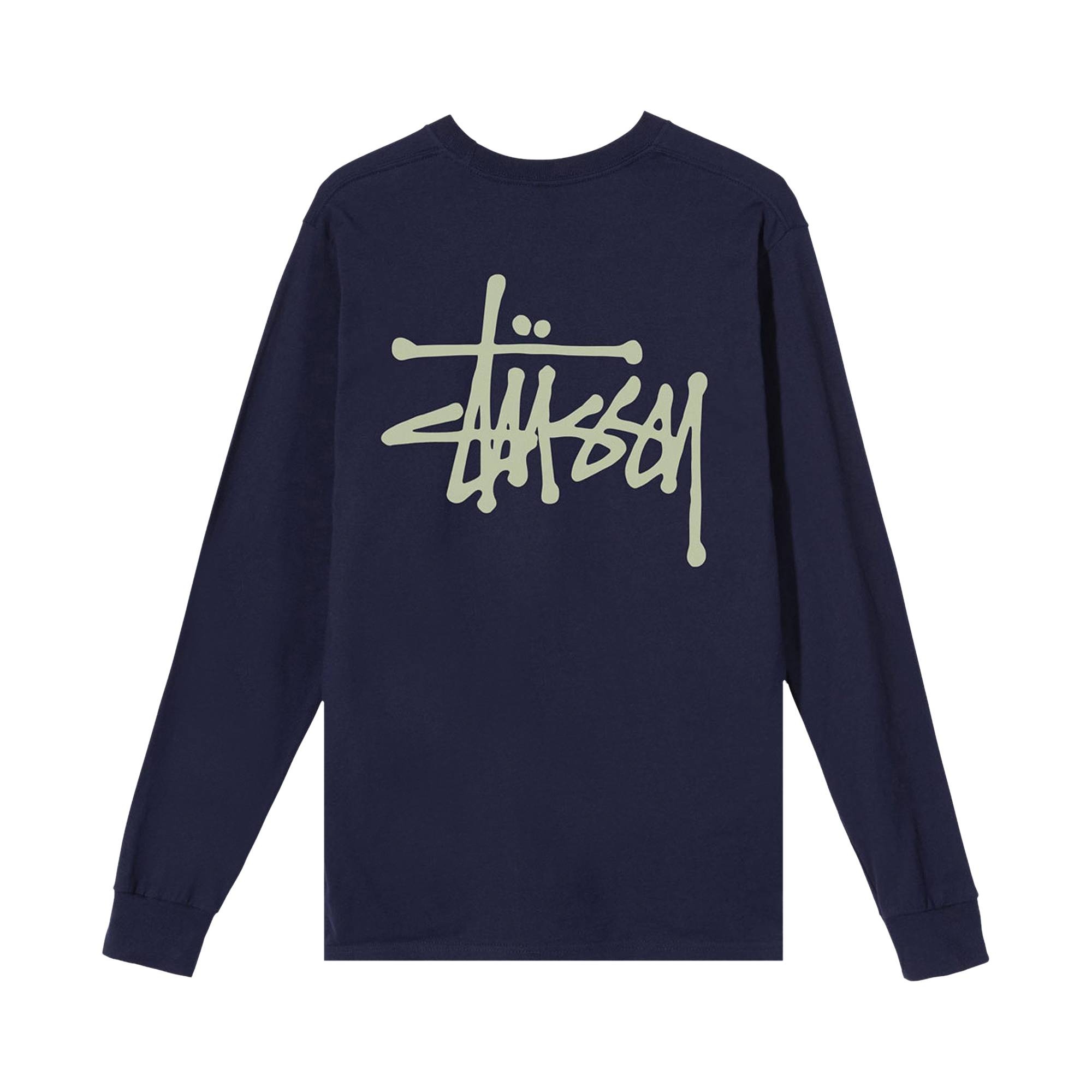 Stussy Basic Long-Sleeve Tee 'Navy' - 2