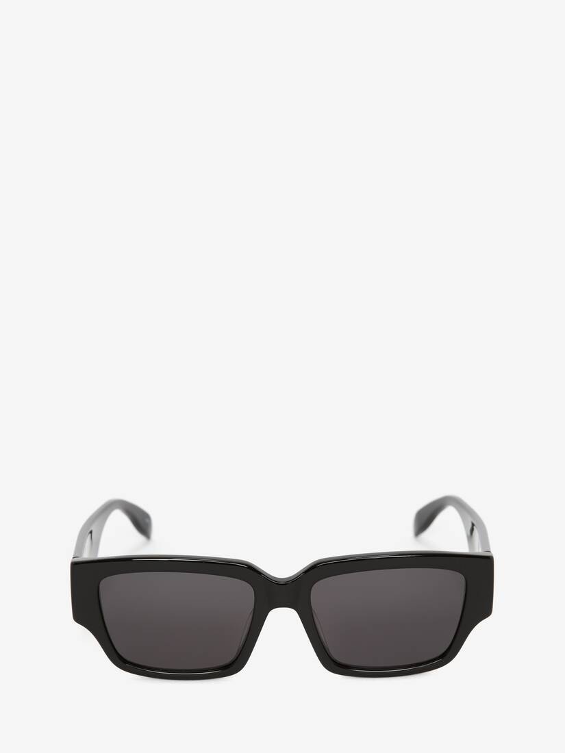 Men's McQueen Graffiti Rectangular Sunglasses in Black/red - 1