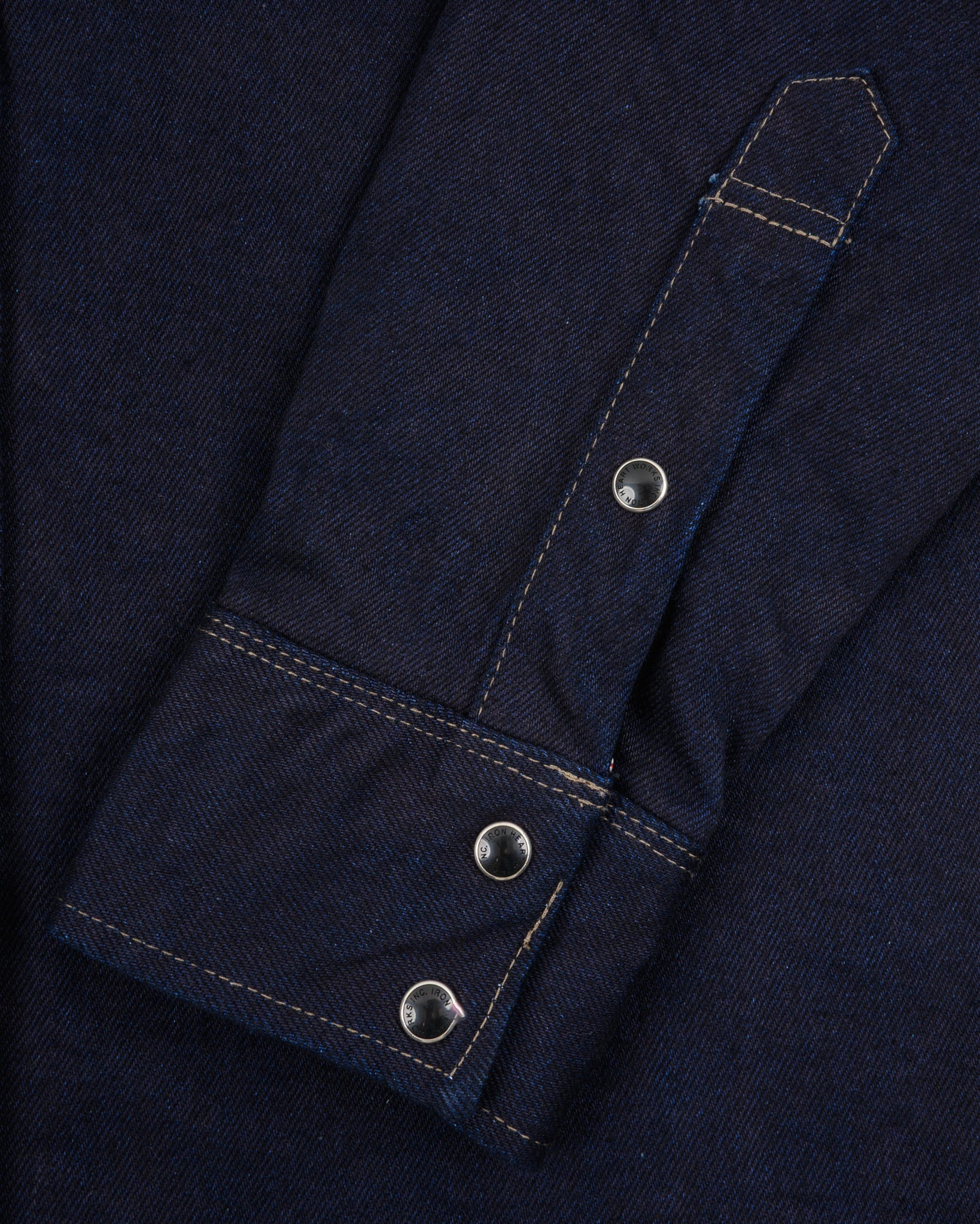 IHSH-295-IB 14oz Selvedge Denim Western Shirt - Indigo/Black - 9