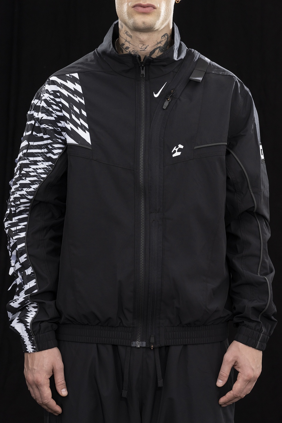 GGG-J2-011 Nike® Acronym® Track Jacket Woven Black/Black/White/Black - 11