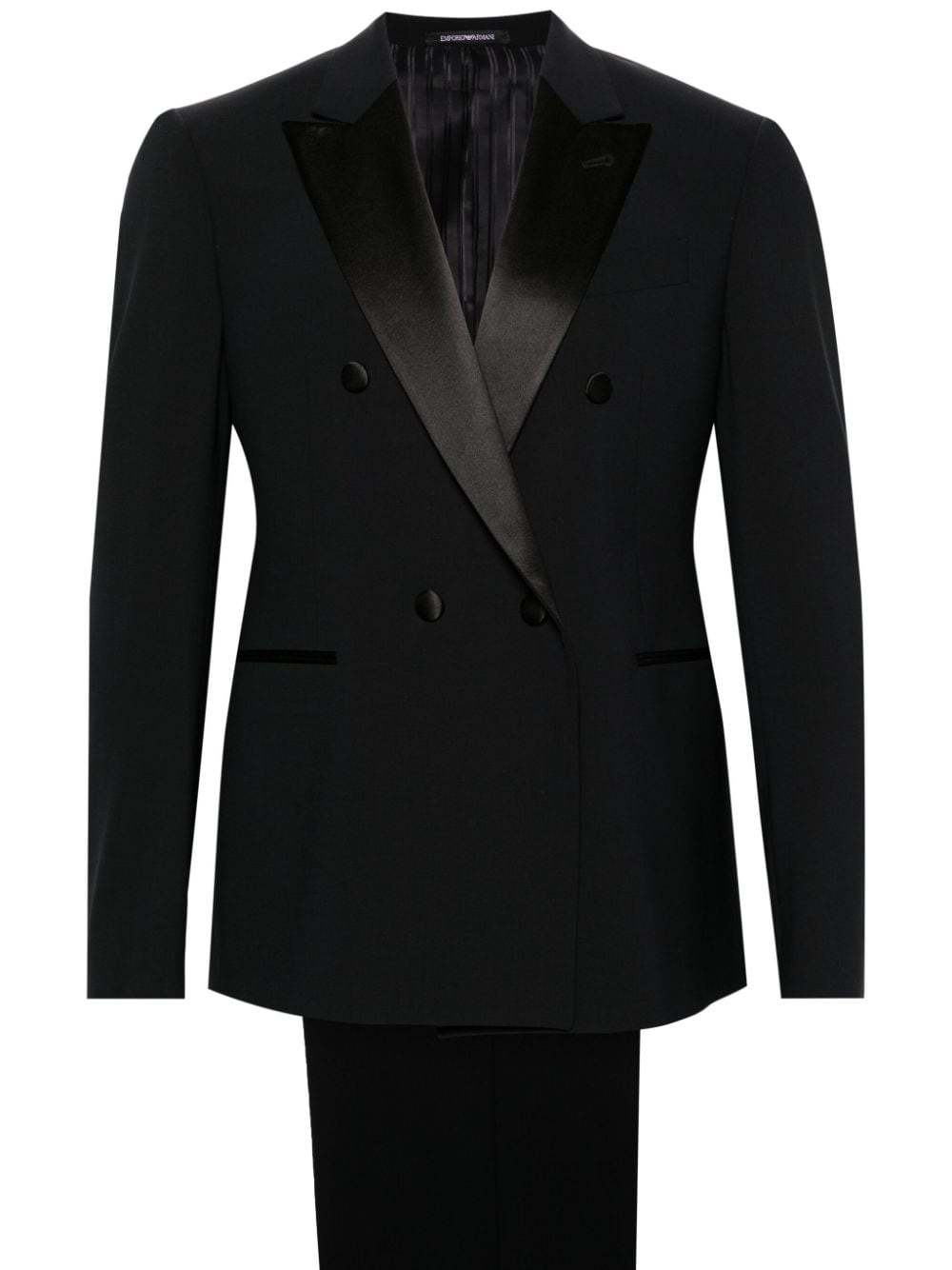 double-breasted wool suit - 1