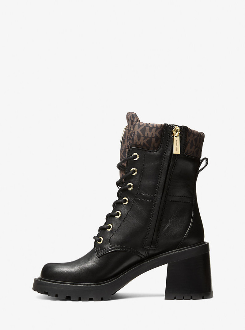 Cade Leather and Signature Logo Combat Boot 3