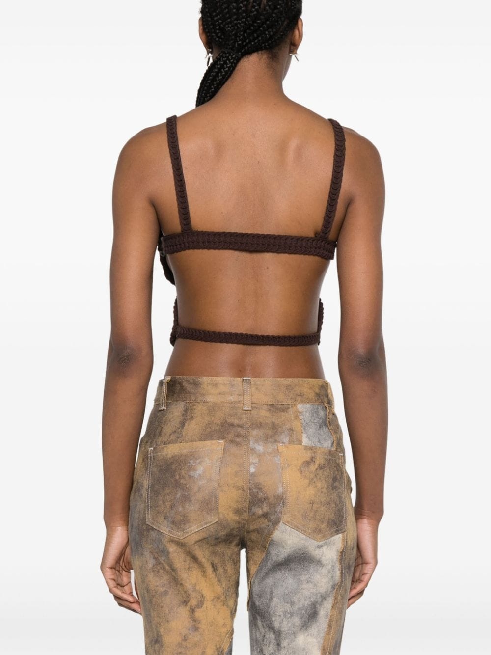 butterfly sleeveless crop top - 4