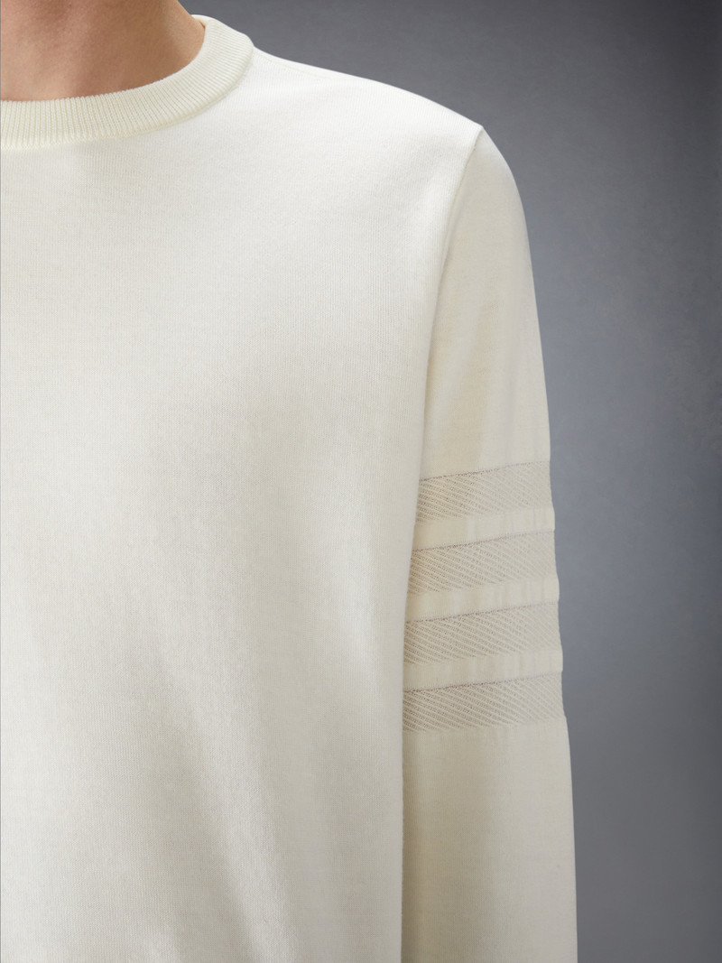 MERINO WOOL DOUBLE FACE 4-BAR CREW NECK PULLOVER 6