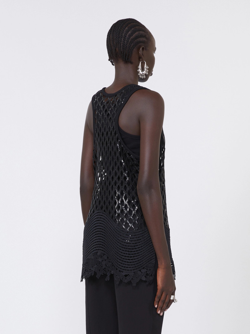 AQUILE Sequinned mesh top - BLACK 4