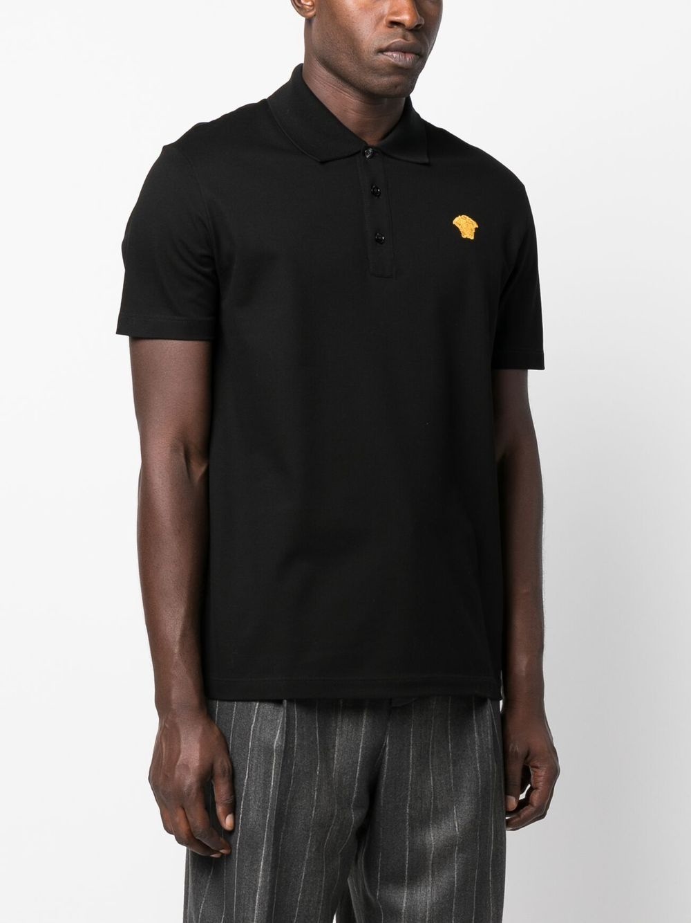 Medusa embroidered polo shirt - 3