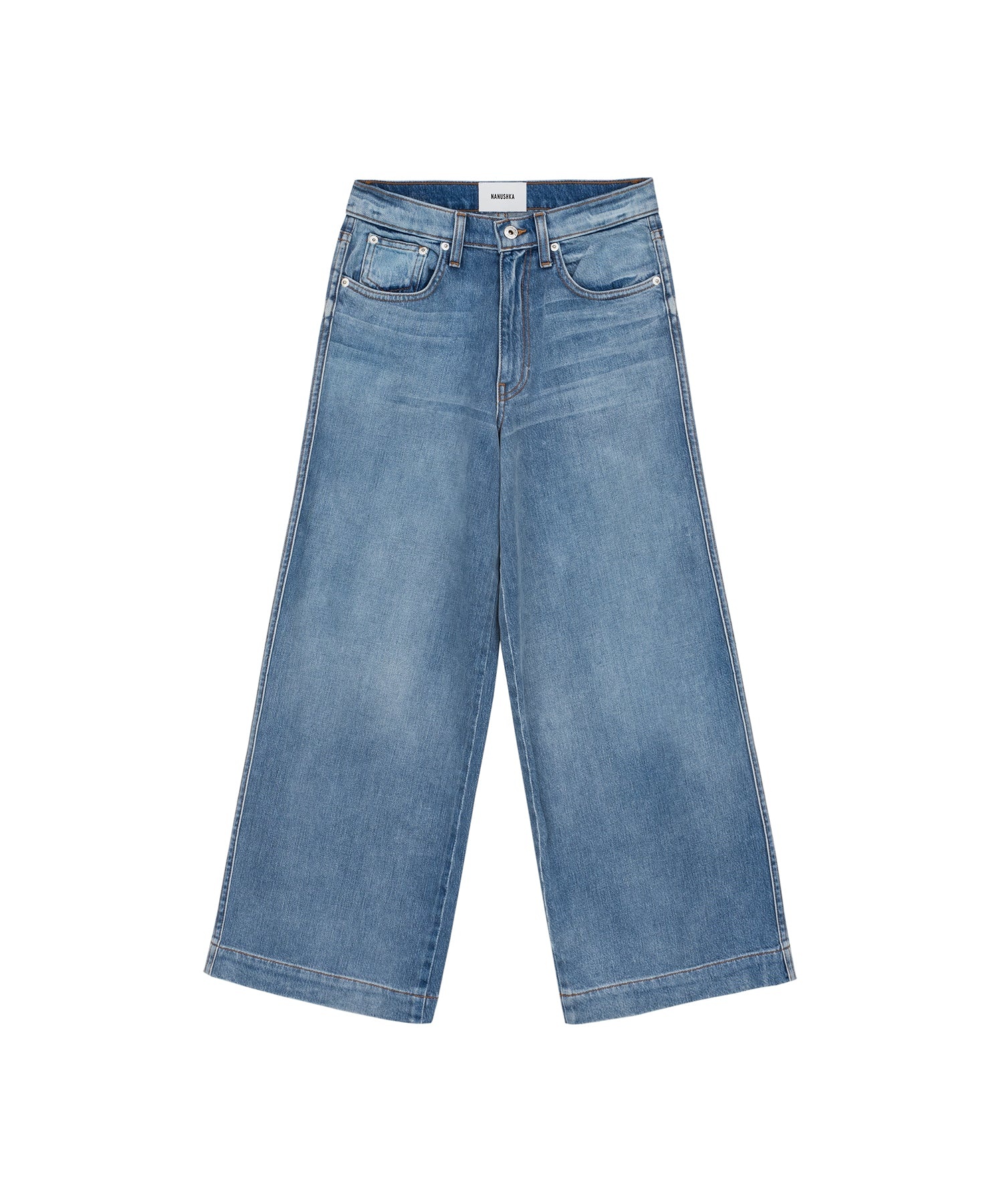 Wide Leg High Rise Jeans - 5