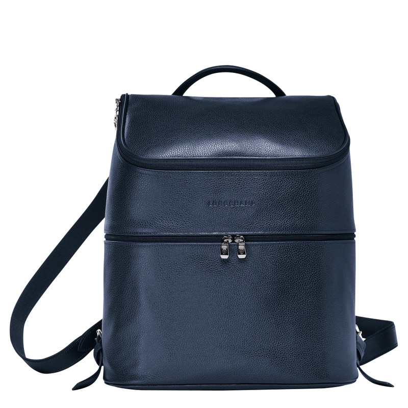 Le Foulonné Backpack Navy - Leather 1