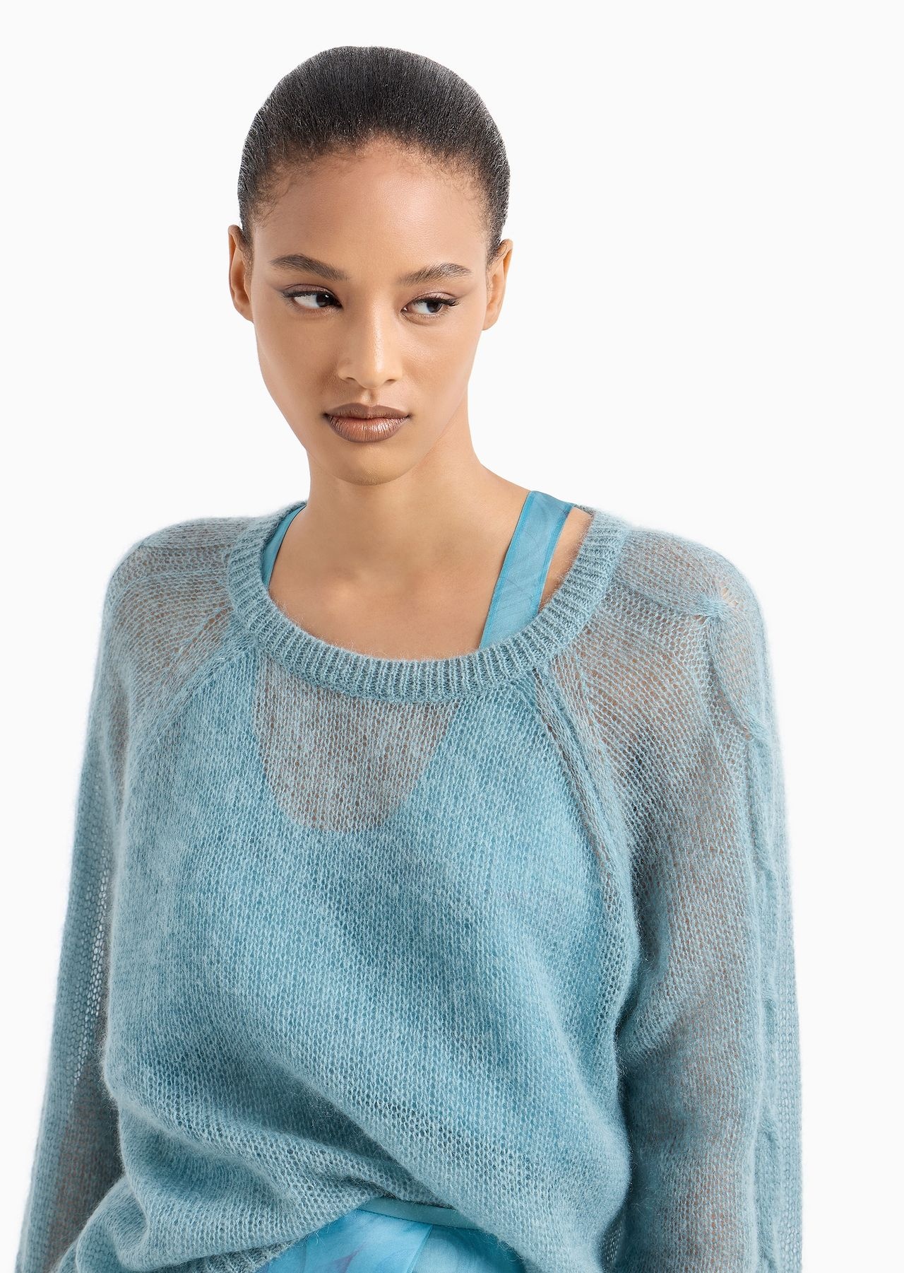 Mohair wool blend crew-neck jumper - 5