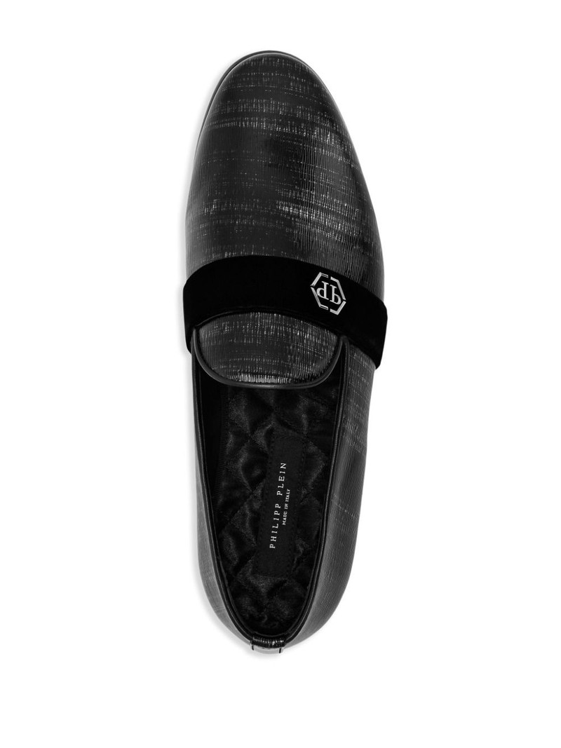 logo-plaque leather loafers 6