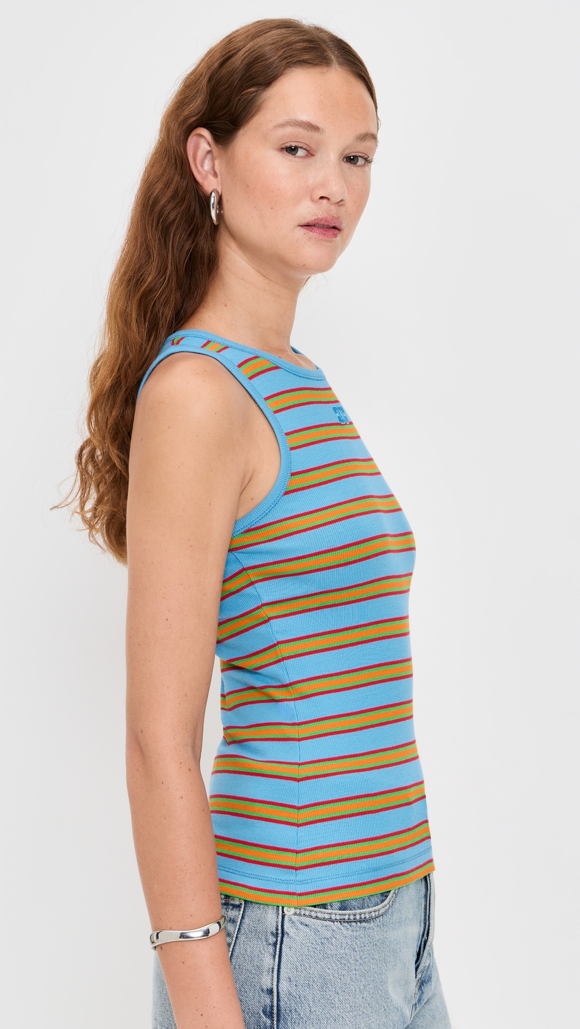 Soft Cotton Rib Striped Tank Top - 3