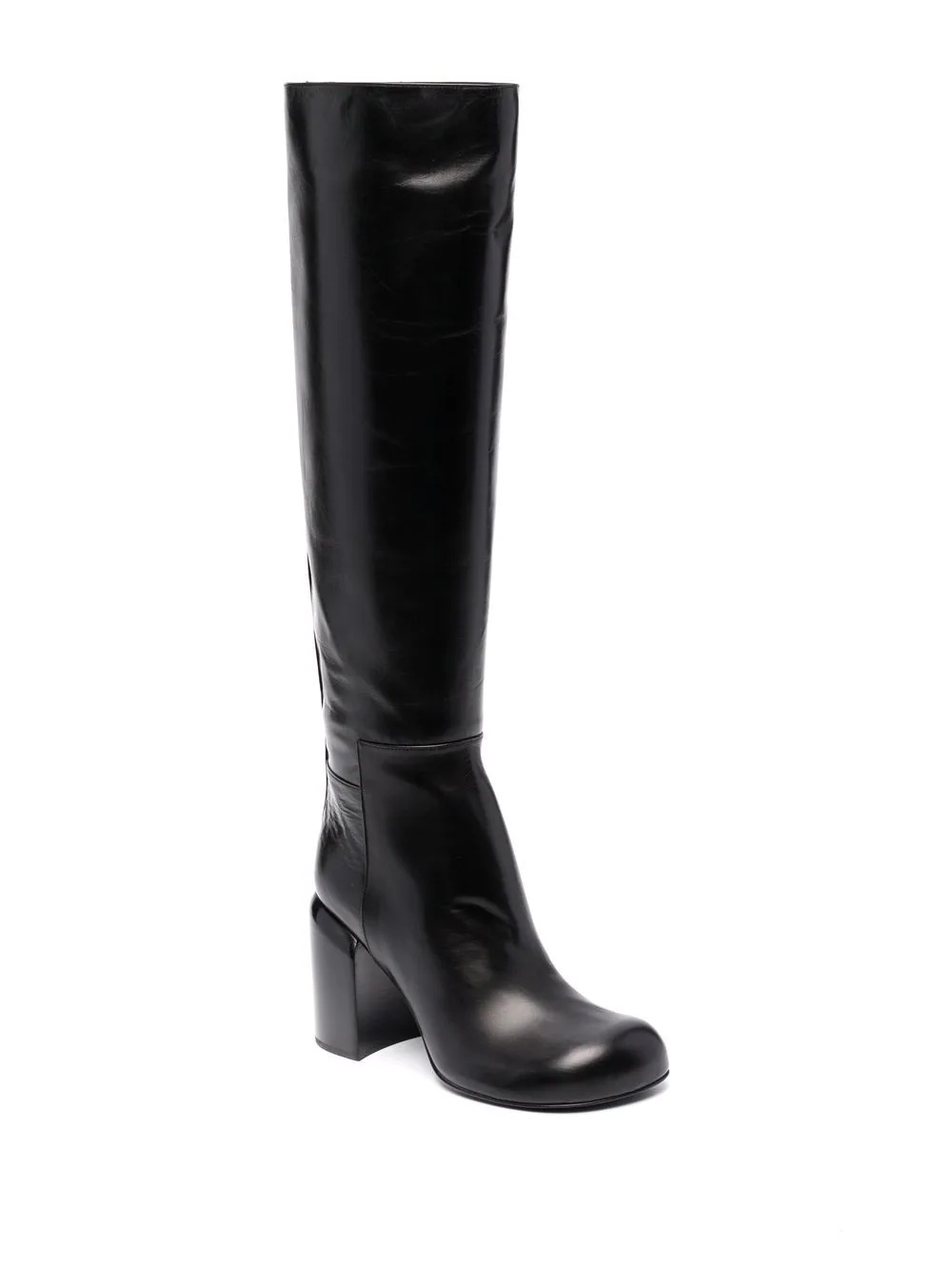 knee-length high-heel leather boots - 2