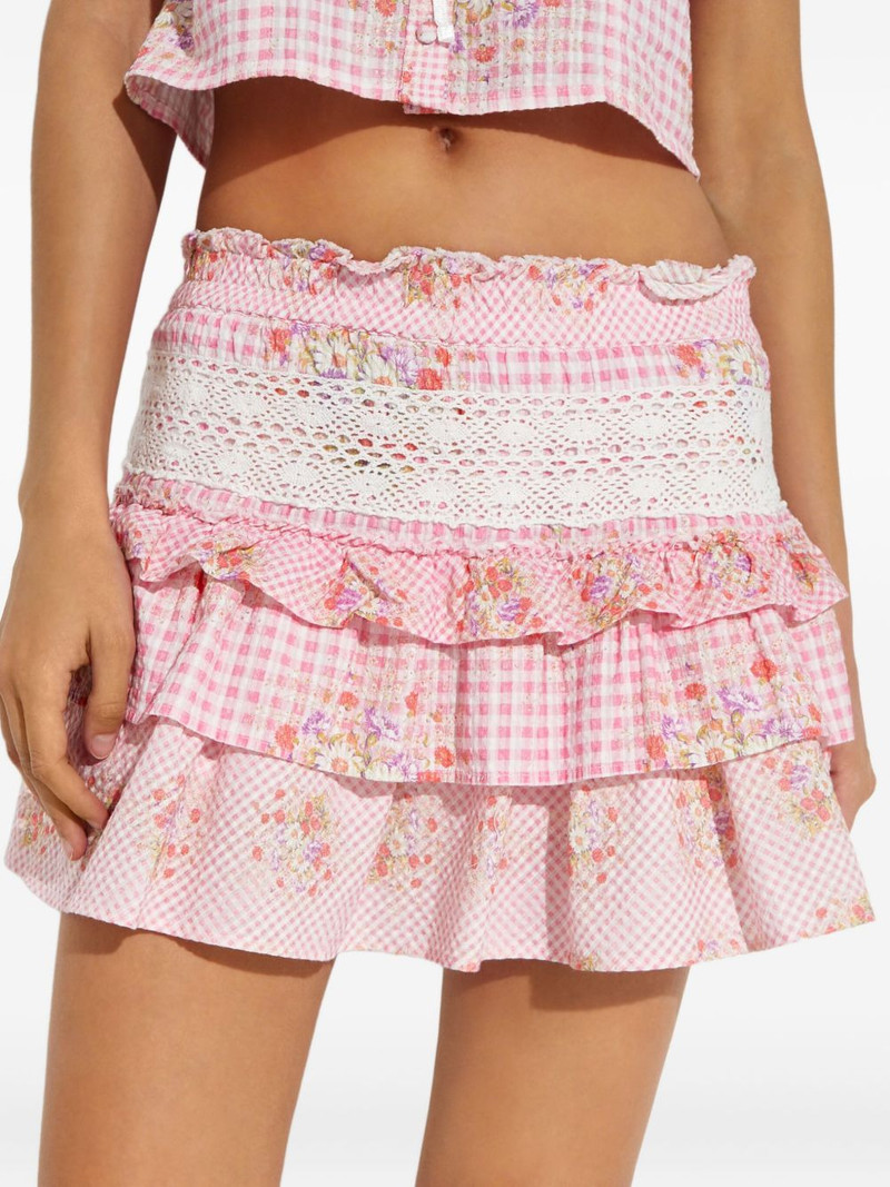 Corbett floral lace mini skirt 4