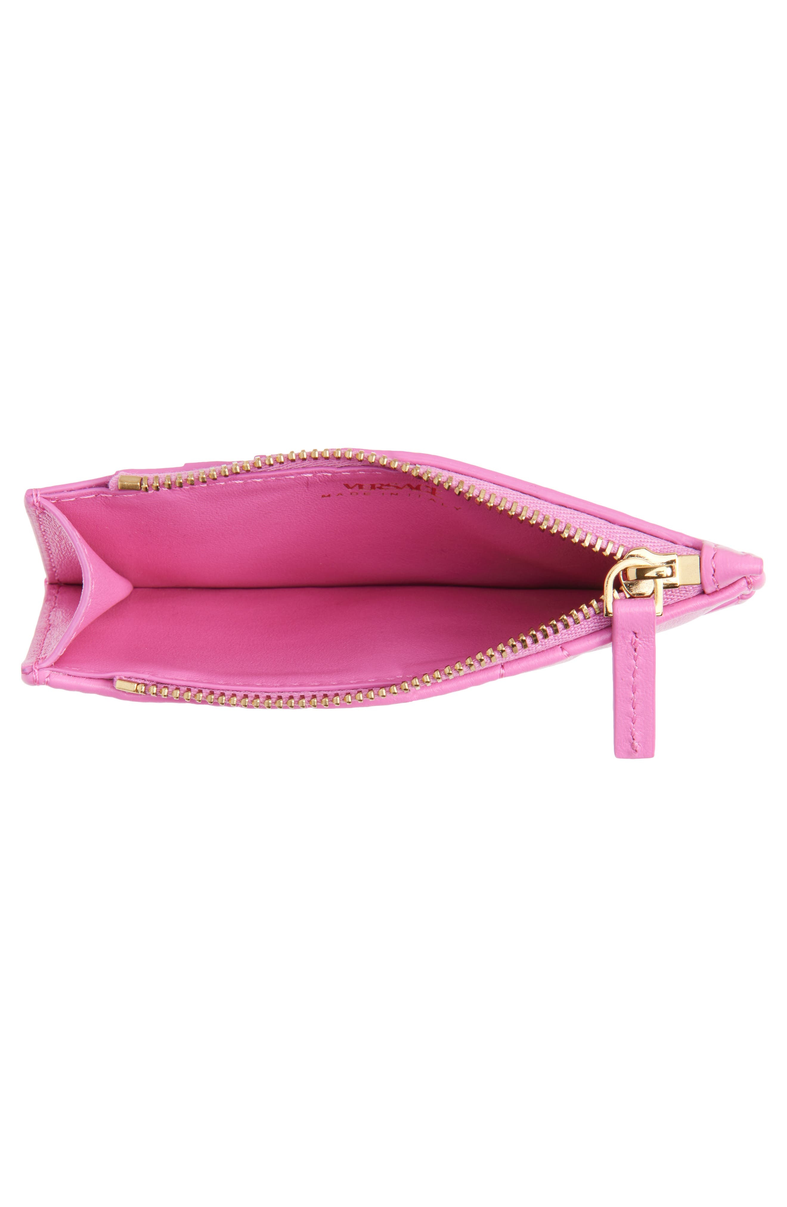 Versace Medusa '95 Quilted Leather Zip Card Holder in Dragon Fruit Gold at Nordstrom - 2