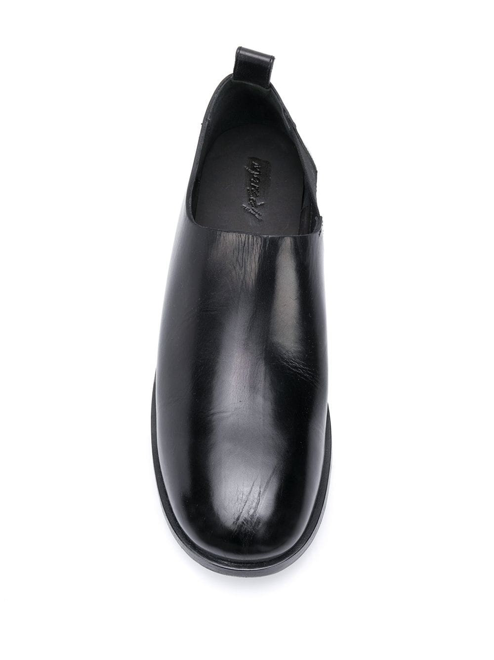 round toe leather loafers - 4