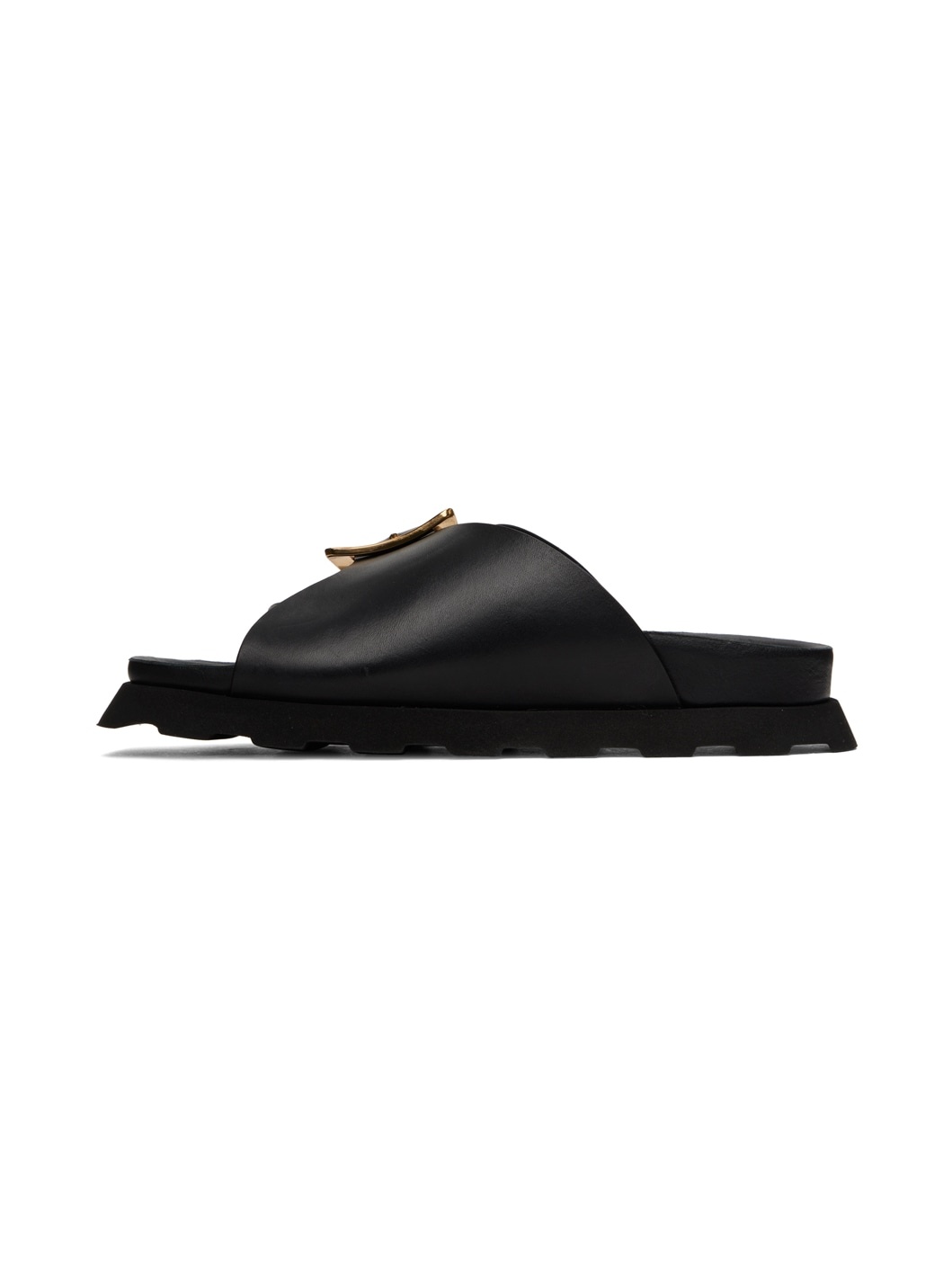 Black Buckle Slides - 3