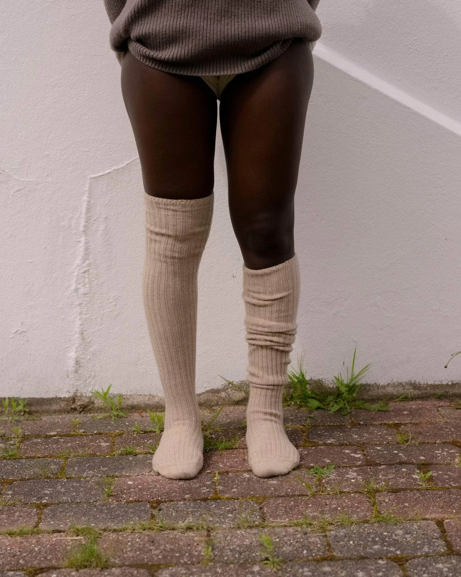 Overknee Socks - Recycled Cashmere Rib - 1