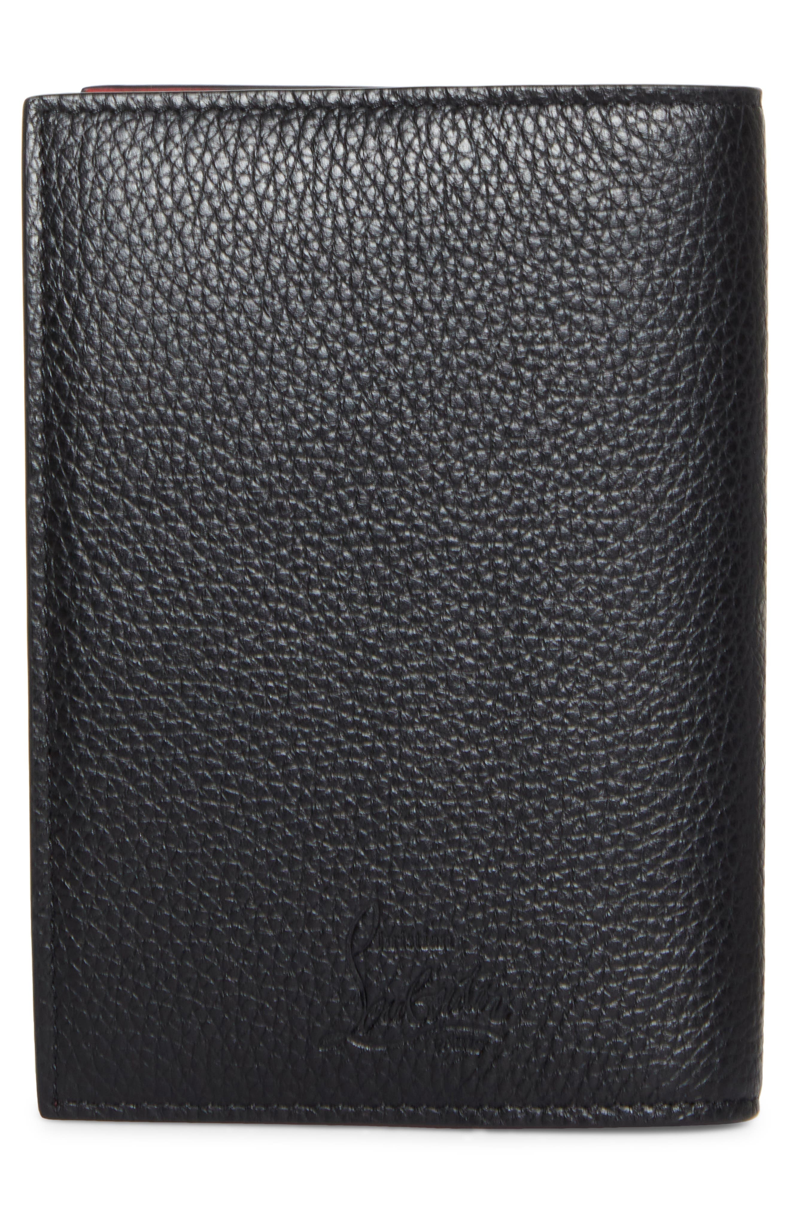Christian Louboutin Funky Studded Leather Passport Holder in Black/Gun Metal at Nordstrom - 2