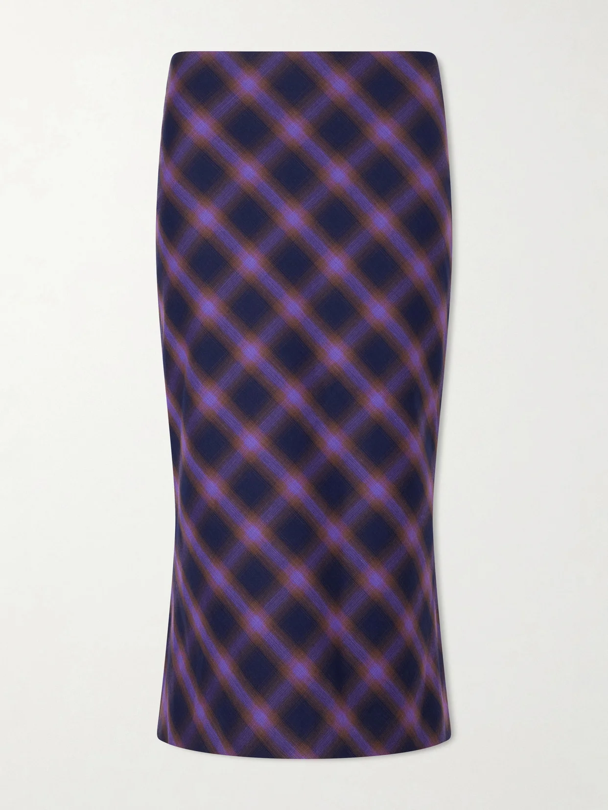 Checked Cotton-blend Midi Skirt - 1