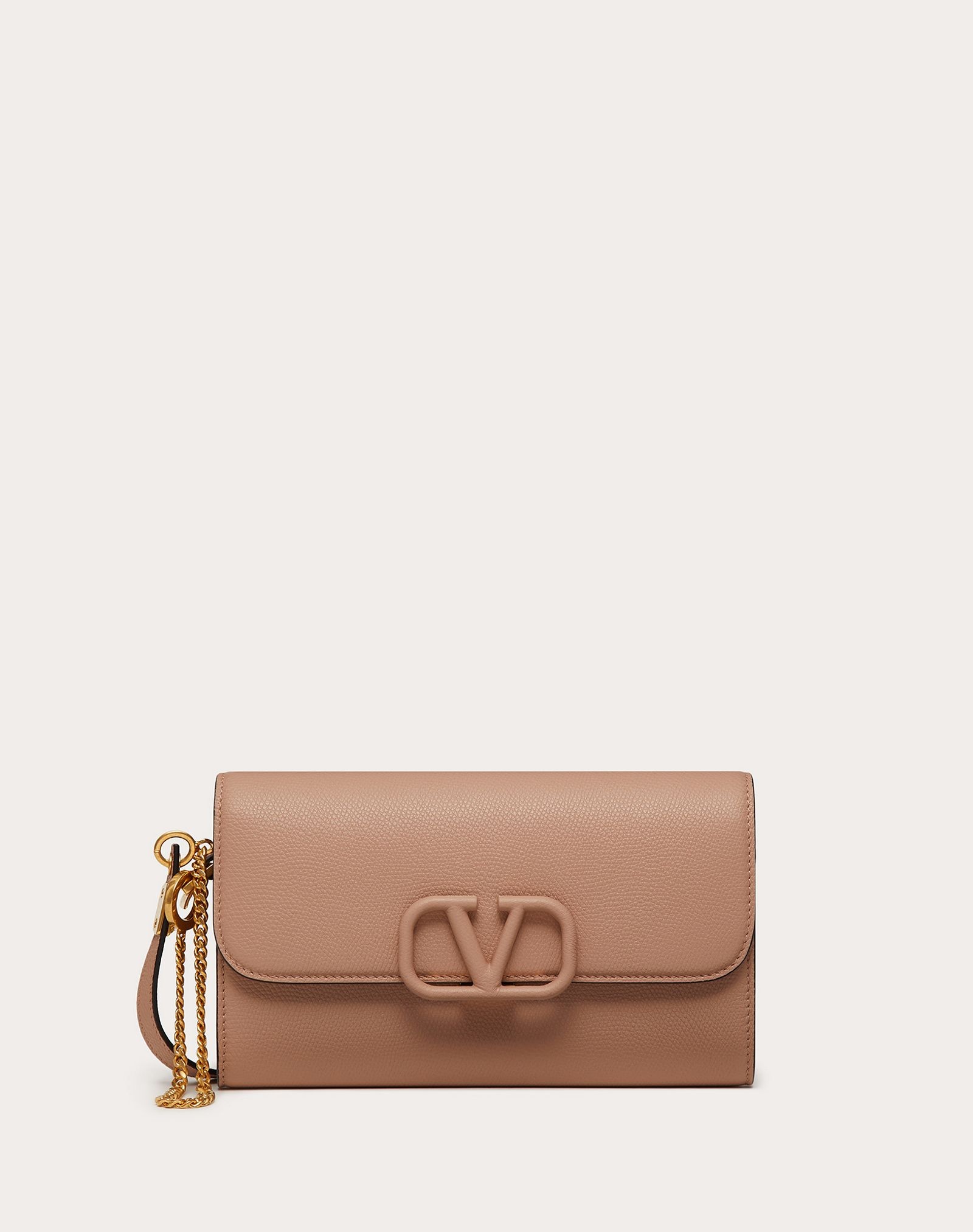 VSLING Grainy Calfskin Clutch with Shoulder Strap - 1