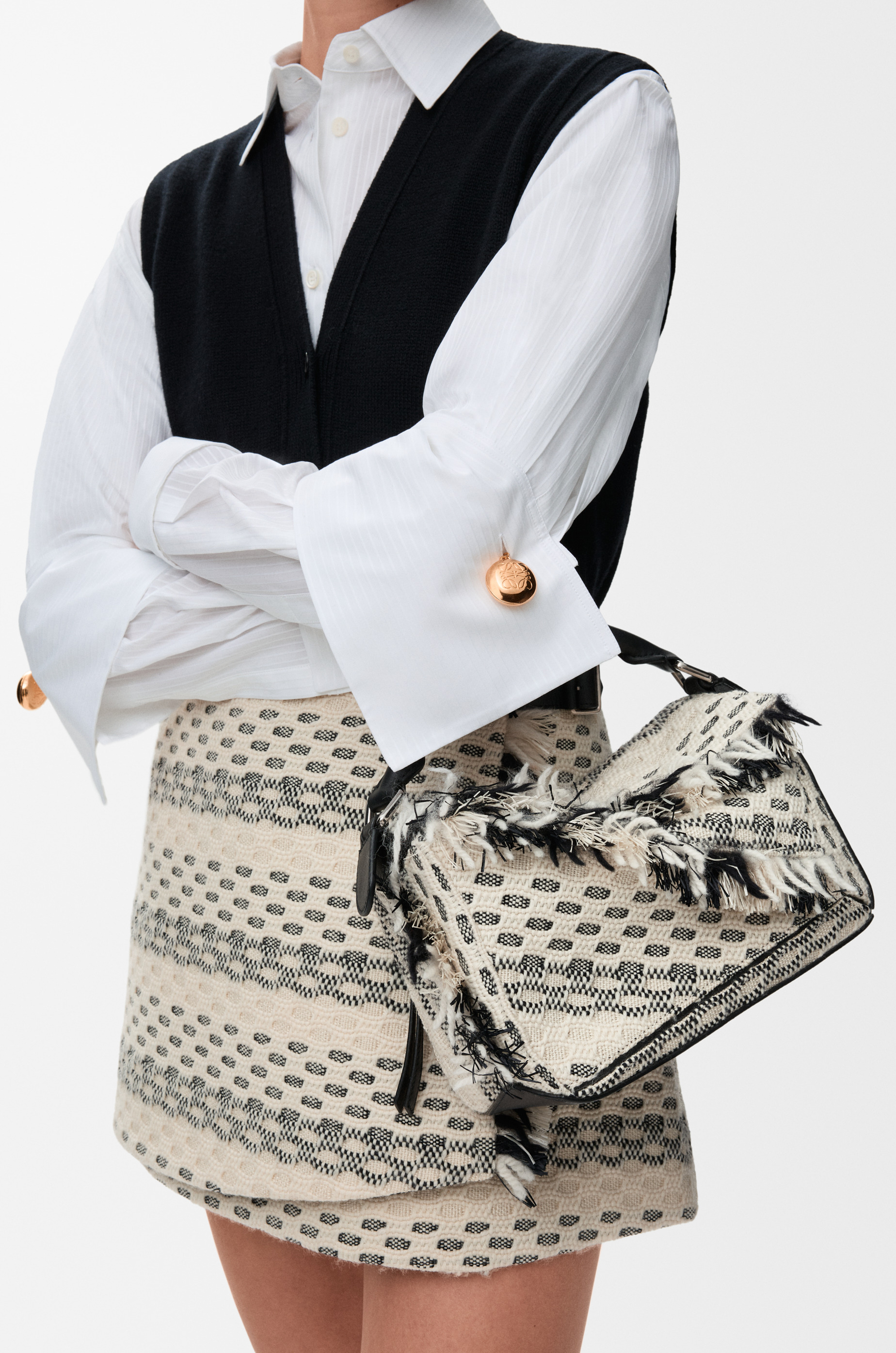 Small Puzzle bag in woven textile - 2
