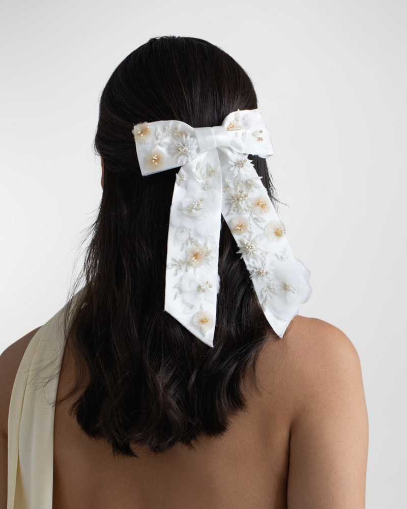 Jennifer Behr Krista Floral Bow Barrette outlook